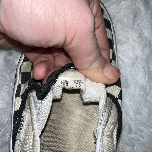 Vans Classic Slip On Black and White Checkerboard Print Size Mens 6 / Womens 7.5 - Picture 5 of 5